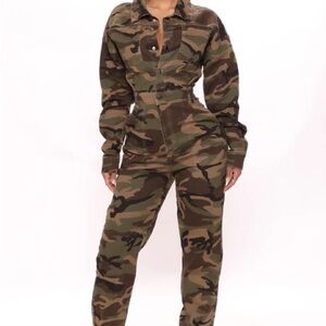 Fashion Nova Army Green Jumpsuit